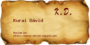 Kurai Dávid névjegykártya